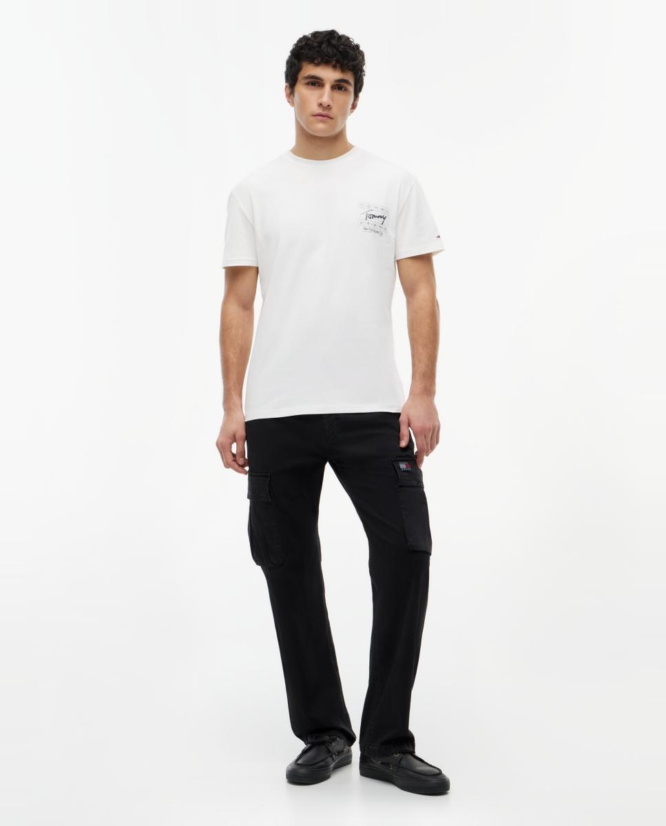Imagen 5 de Camiseta de hombre de manga corta con corte regular y gráfico con logo en el pecho - Tommy Jeans - Blanco Blanco