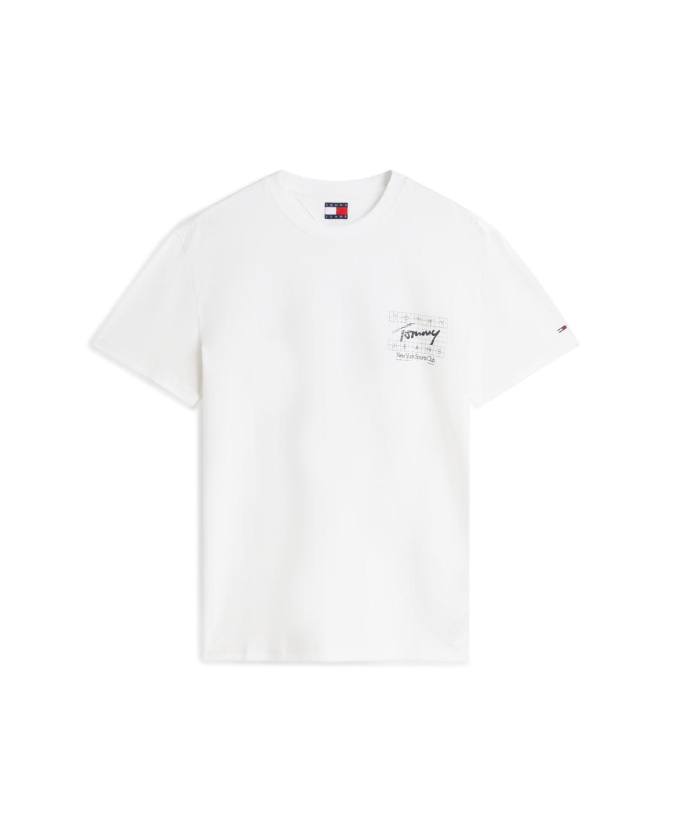 Imagen 4 de Camiseta de hombre de manga corta con corte regular y gráfico con logo en el pecho - Tommy Jeans - Blanco Blanco