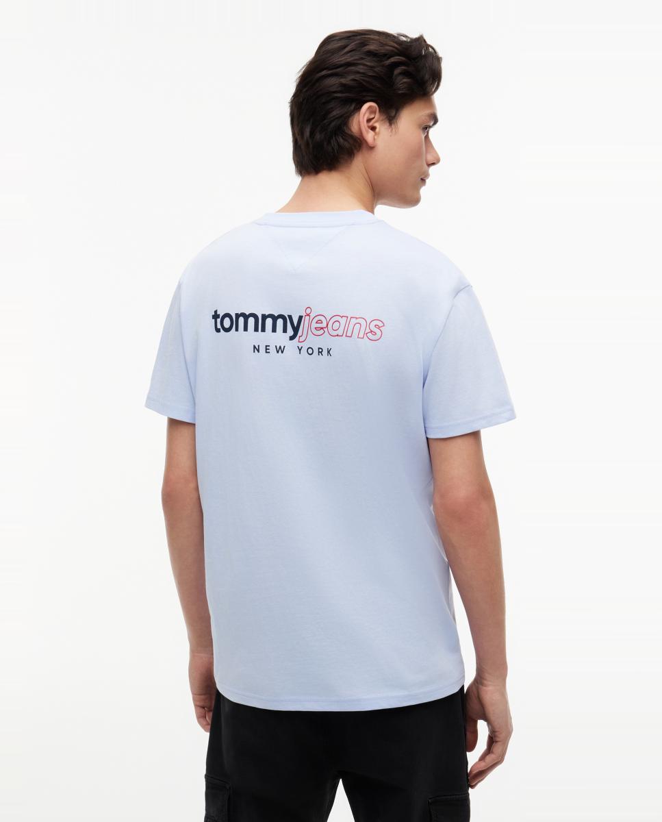 Camiseta de manga corta en color negro, con gráfico discreto en el pecho y corte regular - Tommy Jeans - Azul claro Azul claro-2