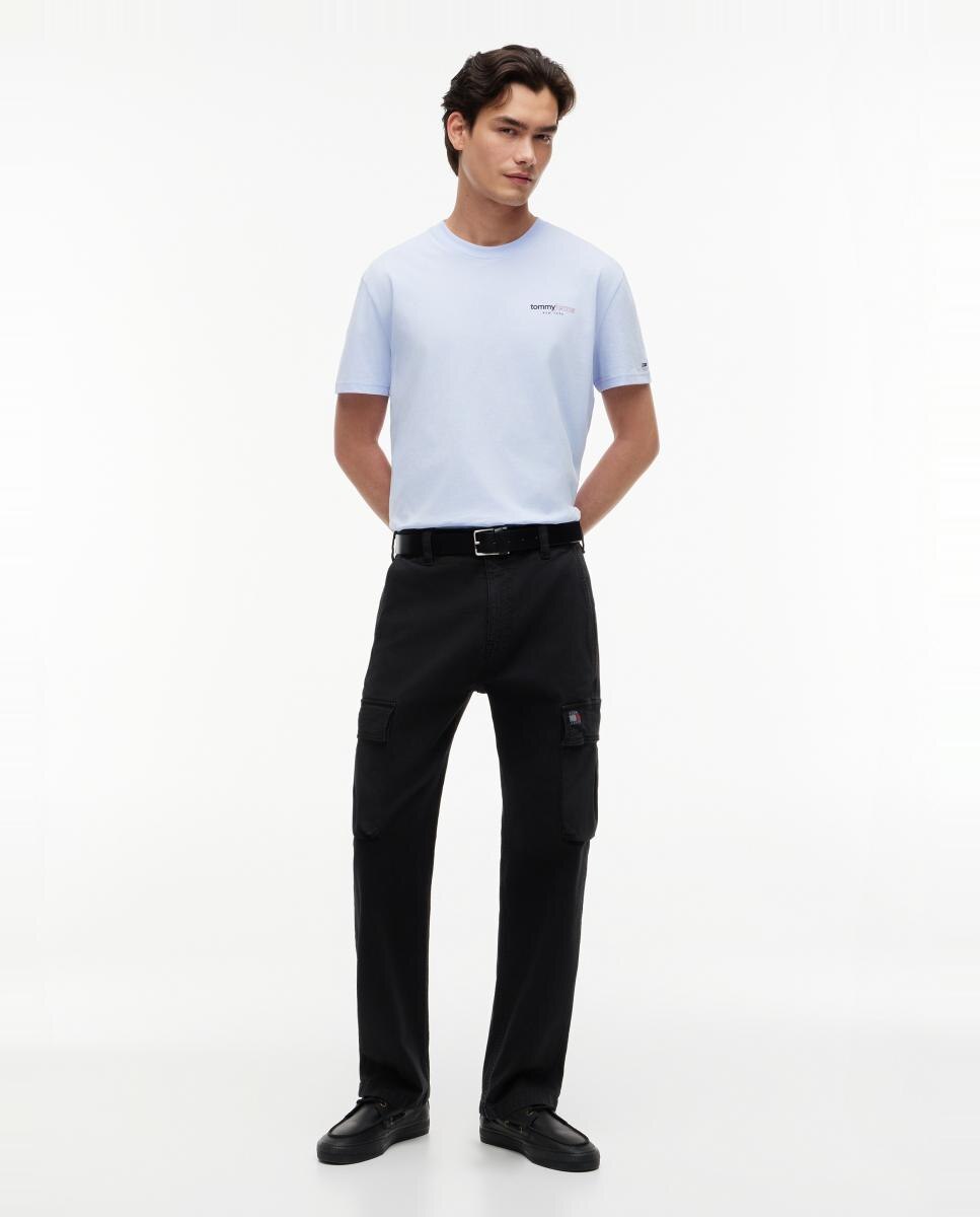 Camiseta de manga corta en color negro, con gráfico discreto en el pecho y corte regular - Tommy Jeans - Azul claro Azul claro-5