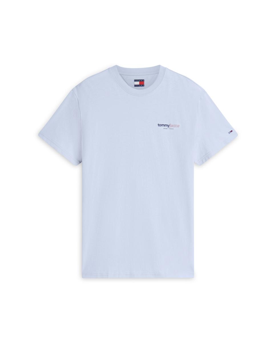 Camiseta de manga corta en color negro, con gráfico discreto en el pecho y corte regular - Tommy Jeans - Azul claro Azul claro-4