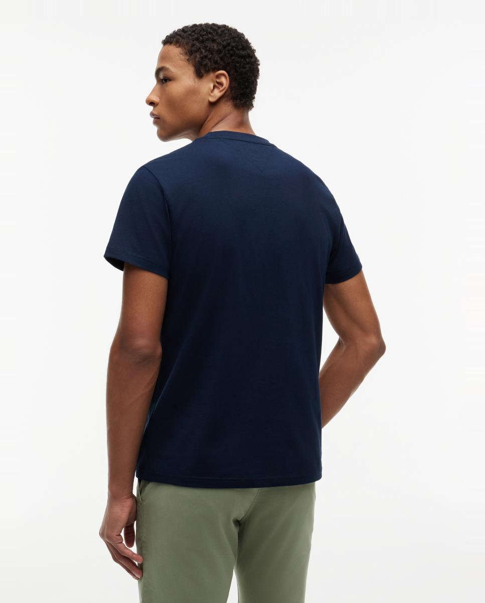 T-shirt de Manga Curta com Logótipo no Peito e Corte Slim - Azul-Marinho Azul-marinho-2