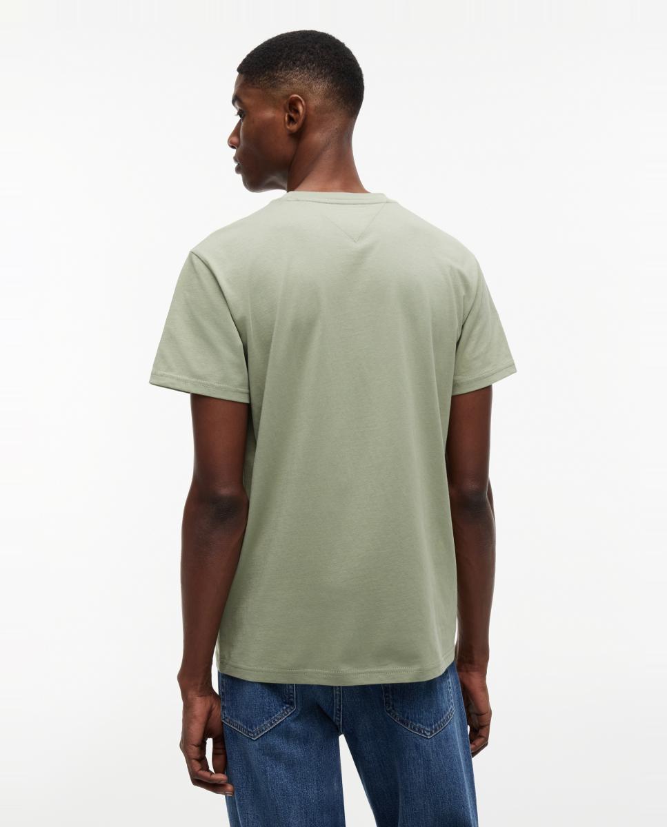 T-shirt de Manga Curta com Logótipo no Peito e Corte Slim - Verde Verde-claro-2