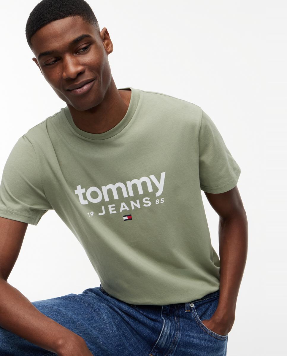 T-shirt de Manga Curta com Logótipo no Peito e Corte Slim - Verde Verde-claro-3