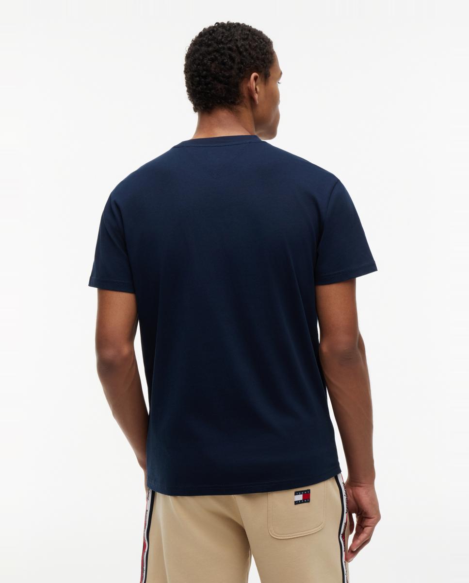 Camiseta de manga corta con corte regular y logo Tommy Jeans estampado en el pecho - Azul marino Azul marino-2
