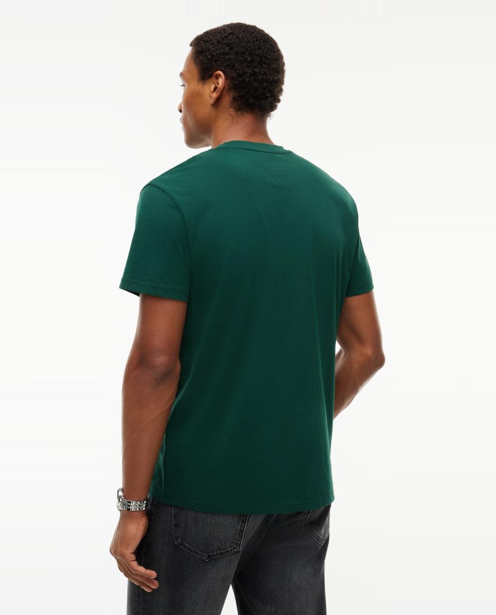 T-shirt de Homem TJM Reg Linear Logo Tee Verde-escuro-2