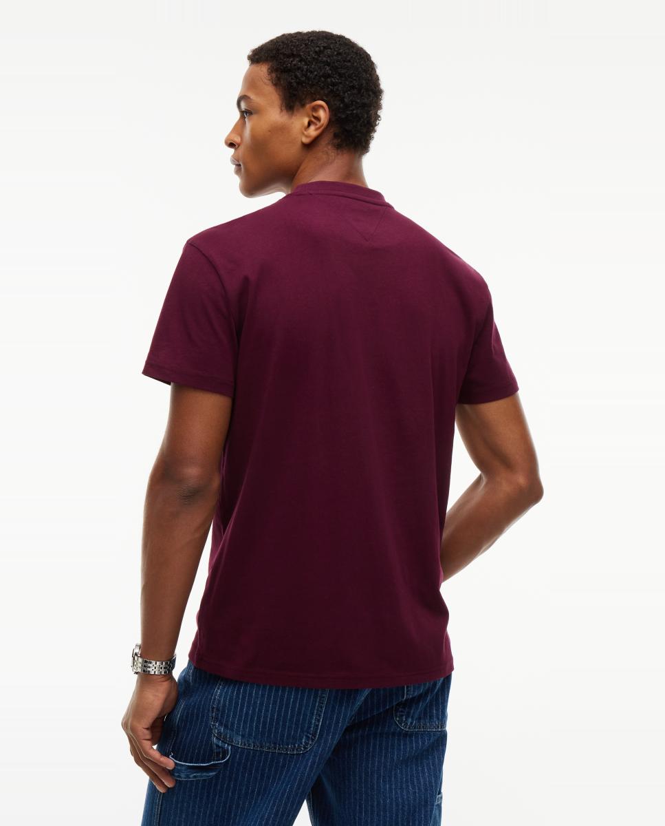 T-shirt de Homem TJM Reg Linear Logo Tee Bordeaux-2