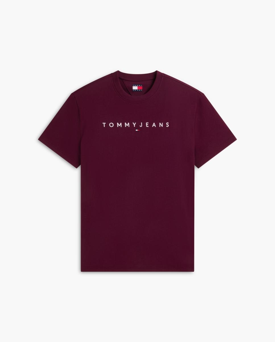 T-shirt de Homem TJM Reg Linear Logo Tee Bordeaux-4