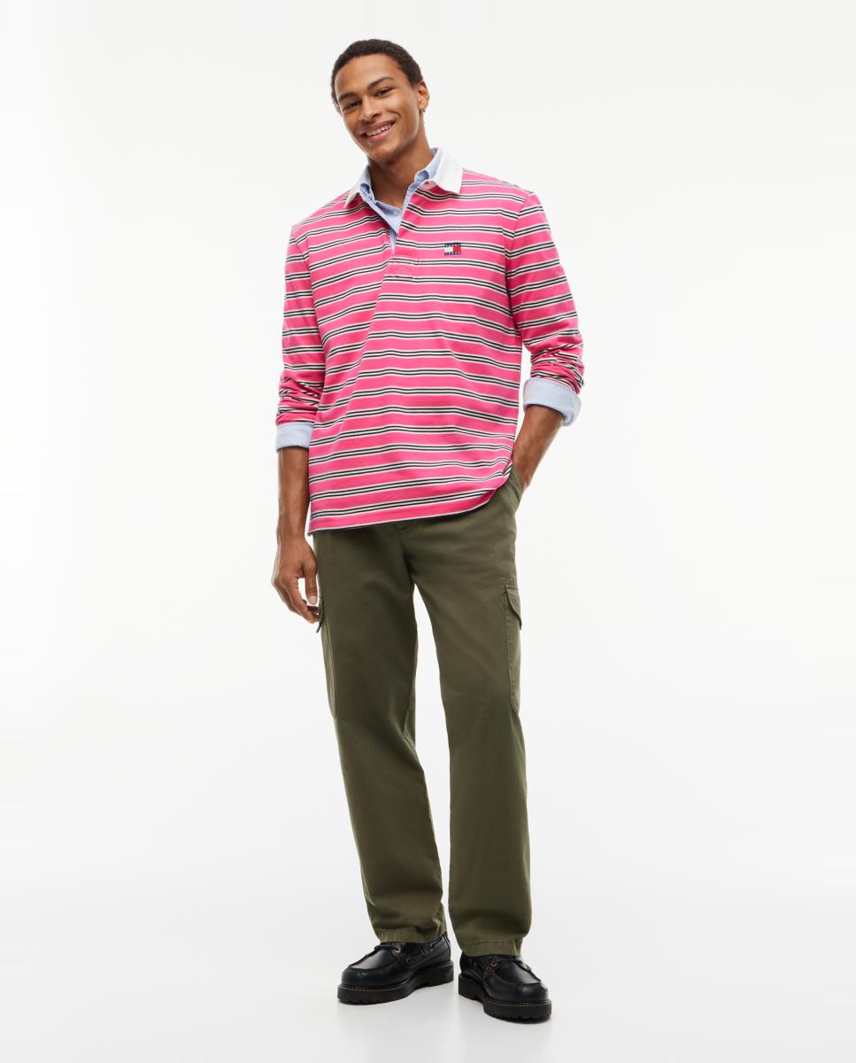 Polo Rugby TJM Striped Rugby Fúcsia-2