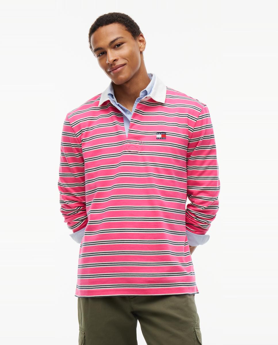 Polo Rugby TJM Striped Rugby Fúcsia-3