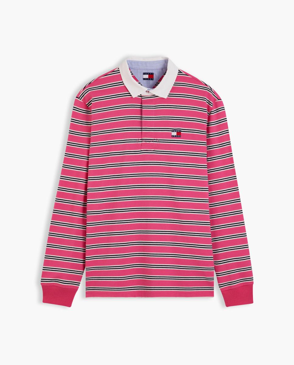 Polo Rugby TJM Striped Rugby Fúcsia-5