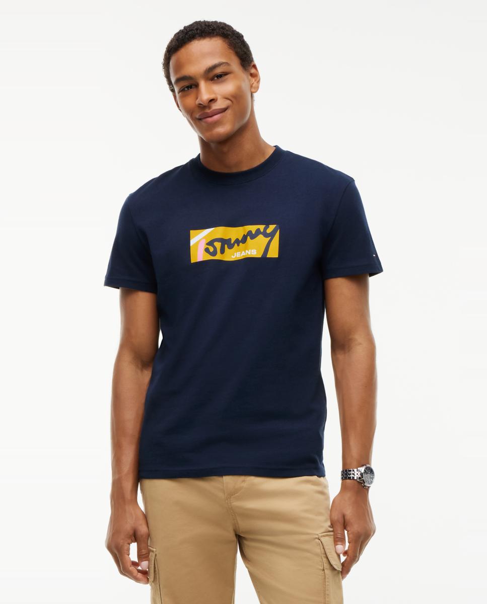 Imagem 0 de T-shirt Regular Signature com Logótipo à Frente.