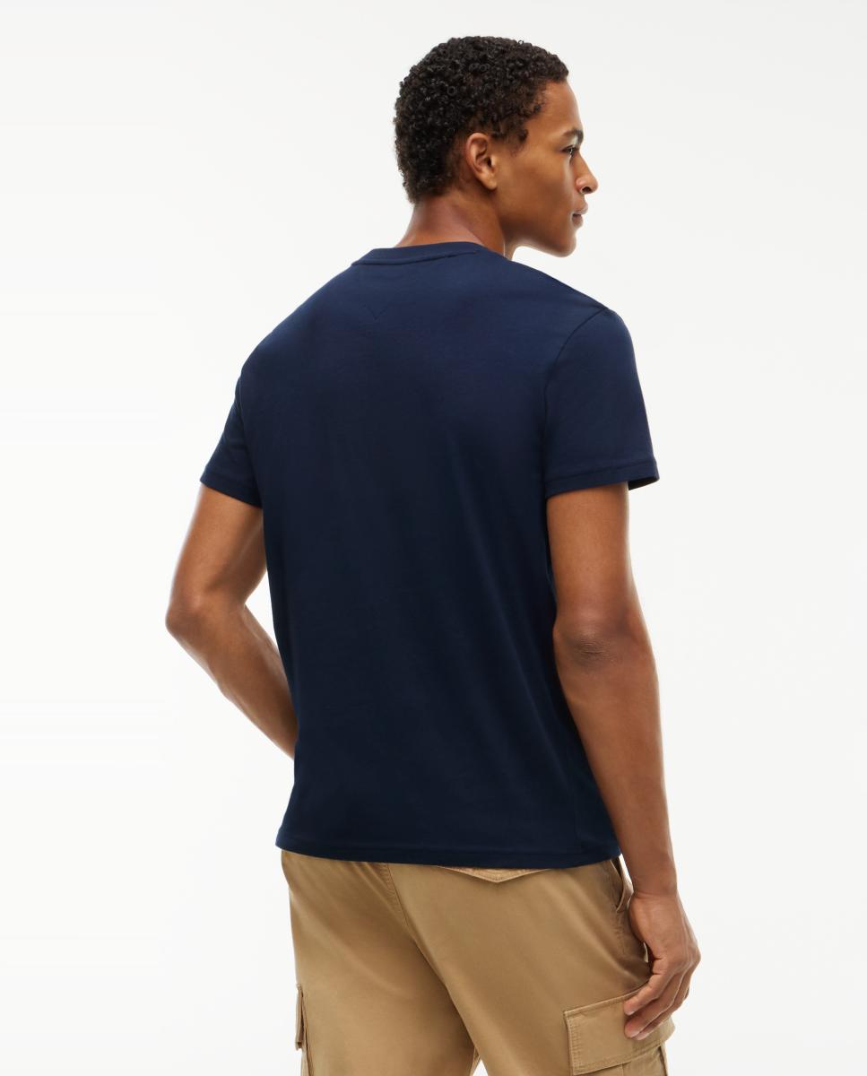 T-shirt Regular Signature com Logótipo à Frente Azul-marinho-2