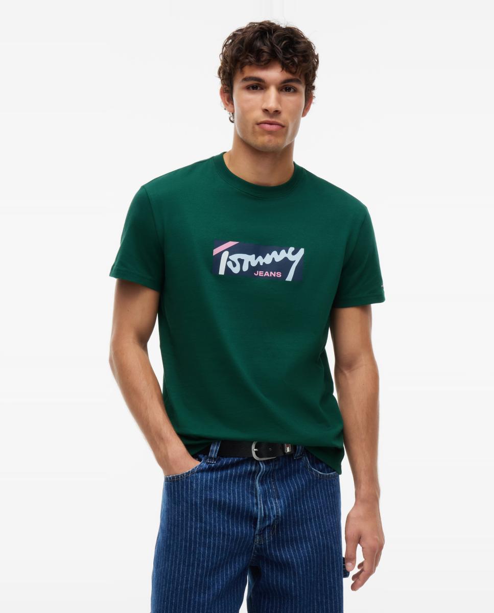 Imagem 0 de T-shirt Regular Signature com Logótipo à Frente.