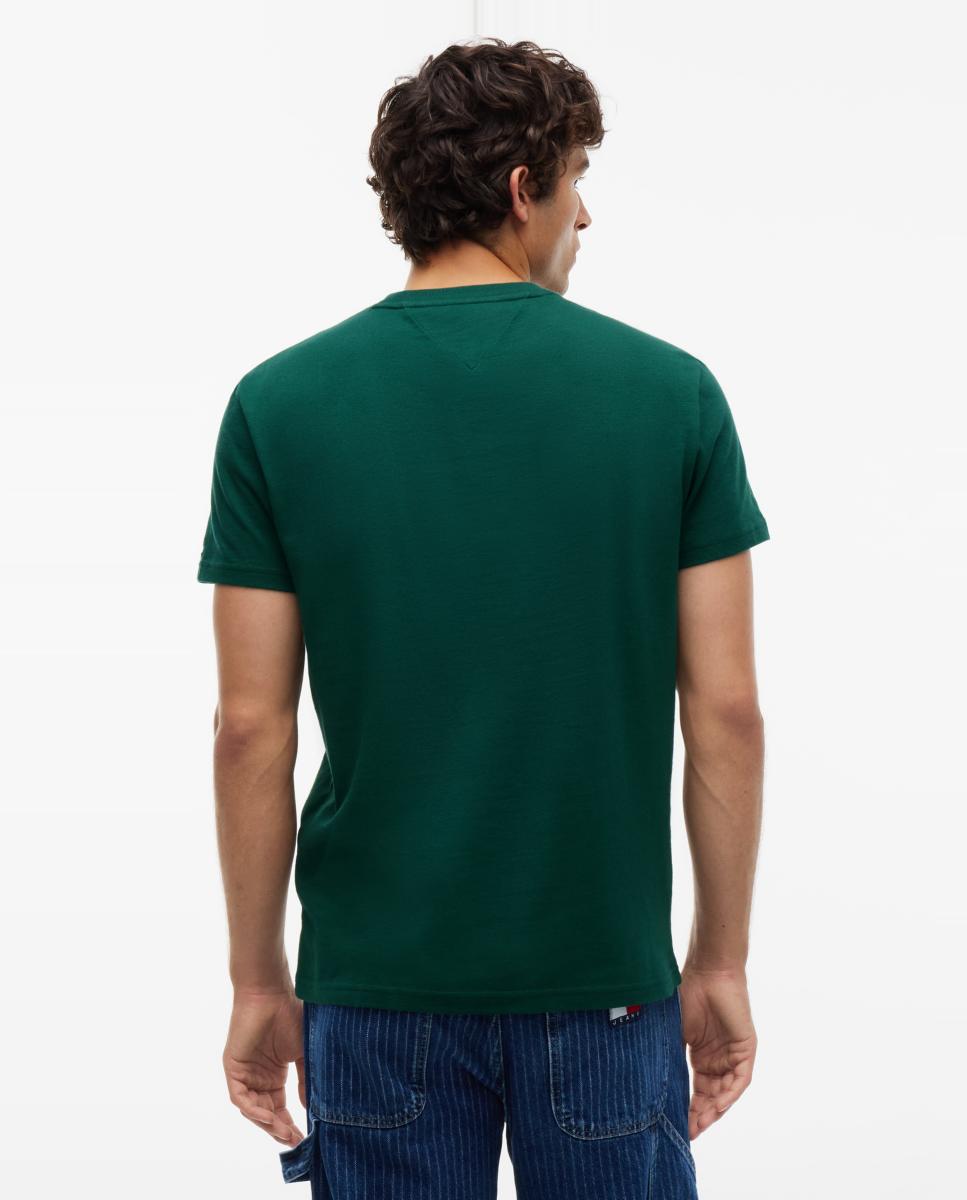 T-shirt Regular Signature com Logótipo à Frente. Verde-escuro-2