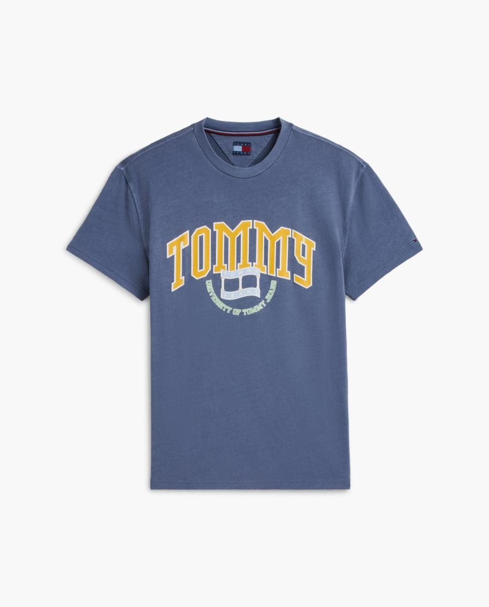 T-shirt Regular Crest Arch com Logótipo à Frente. Azul-marinho-4
