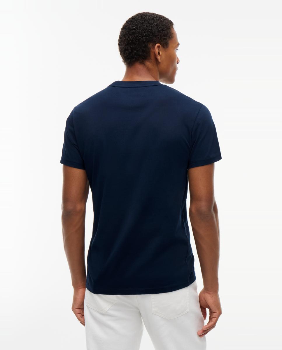 T-shirt de Corte Regular DNA com Grafismo no Peito e nas Costas. Azul-marinho-2