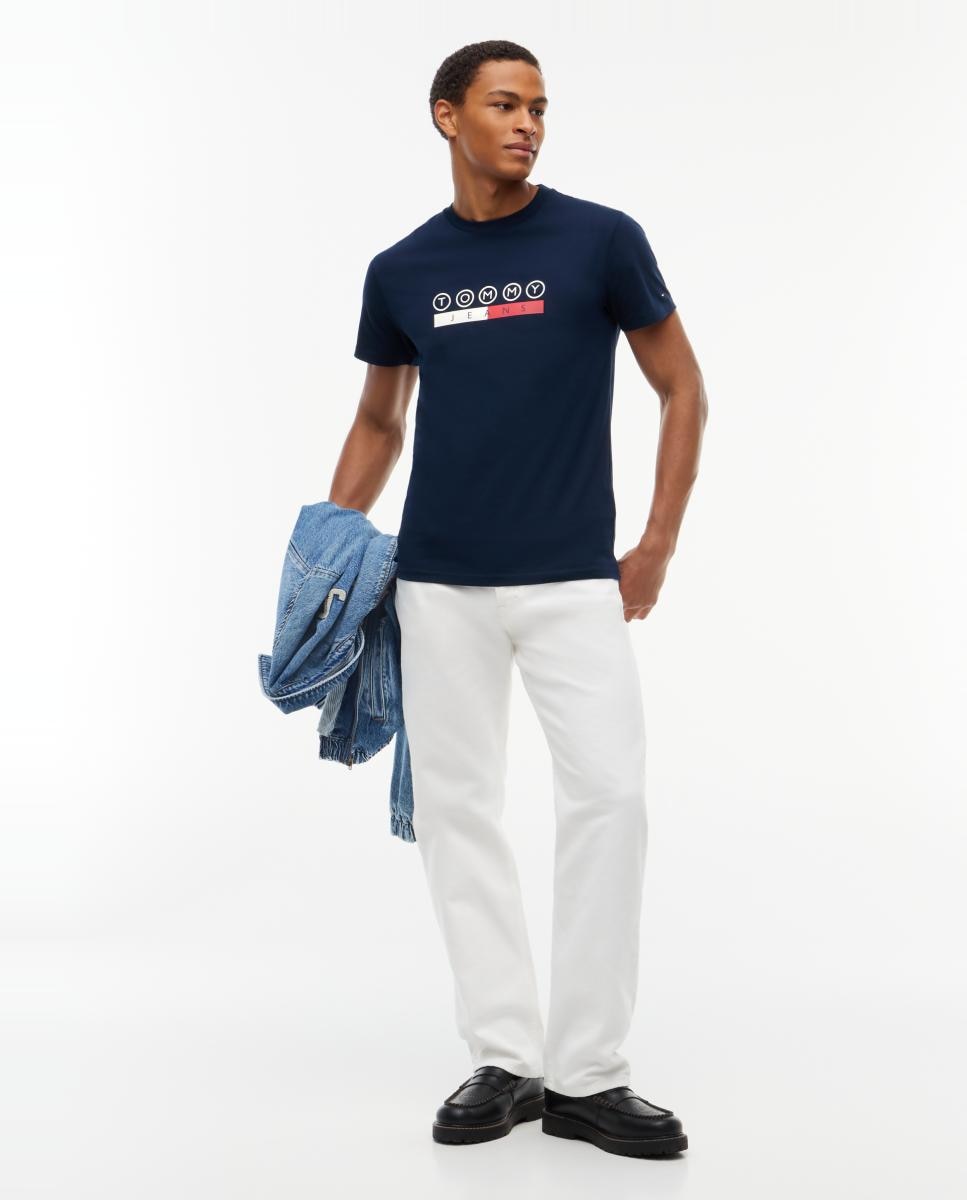 T-shirt de Corte Regular DNA com Grafismo no Peito e nas Costas. Azul-marinho-6