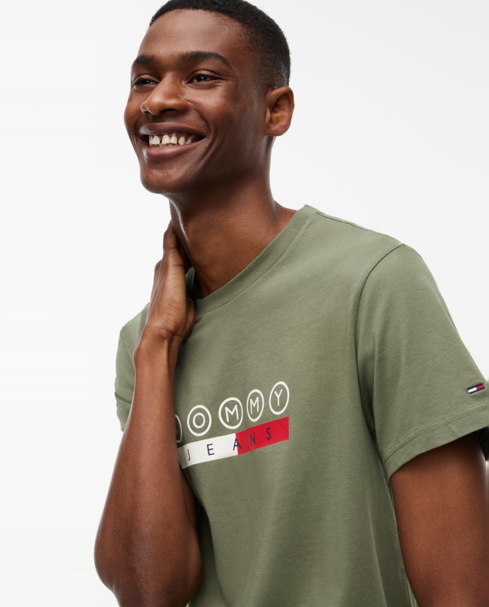 T-shirt de Corte Regular DNA com Grafismo no Peito e nas Costas Verde-militar-3