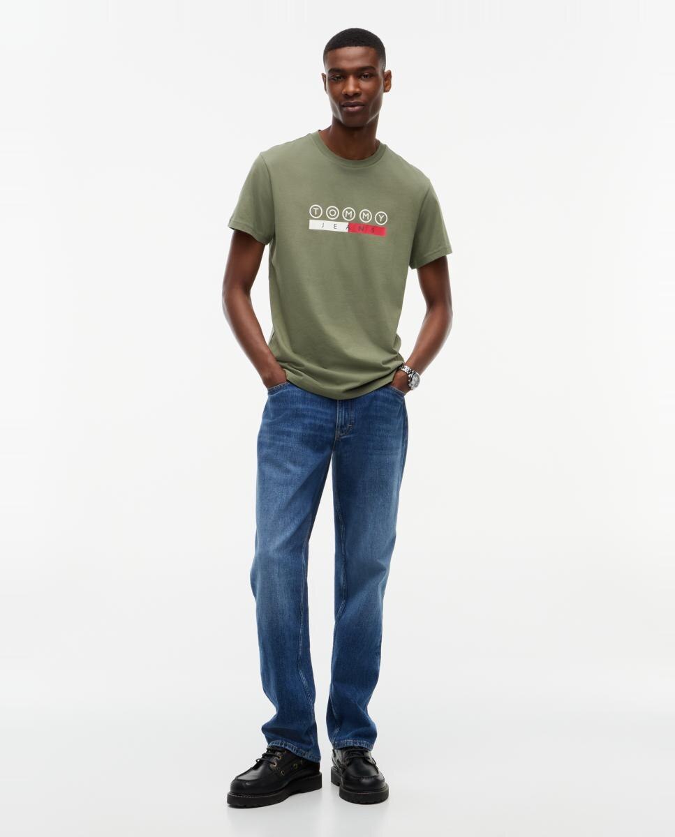 T-shirt de Corte Regular DNA com Grafismo no Peito e nas Costas Verde-militar-6