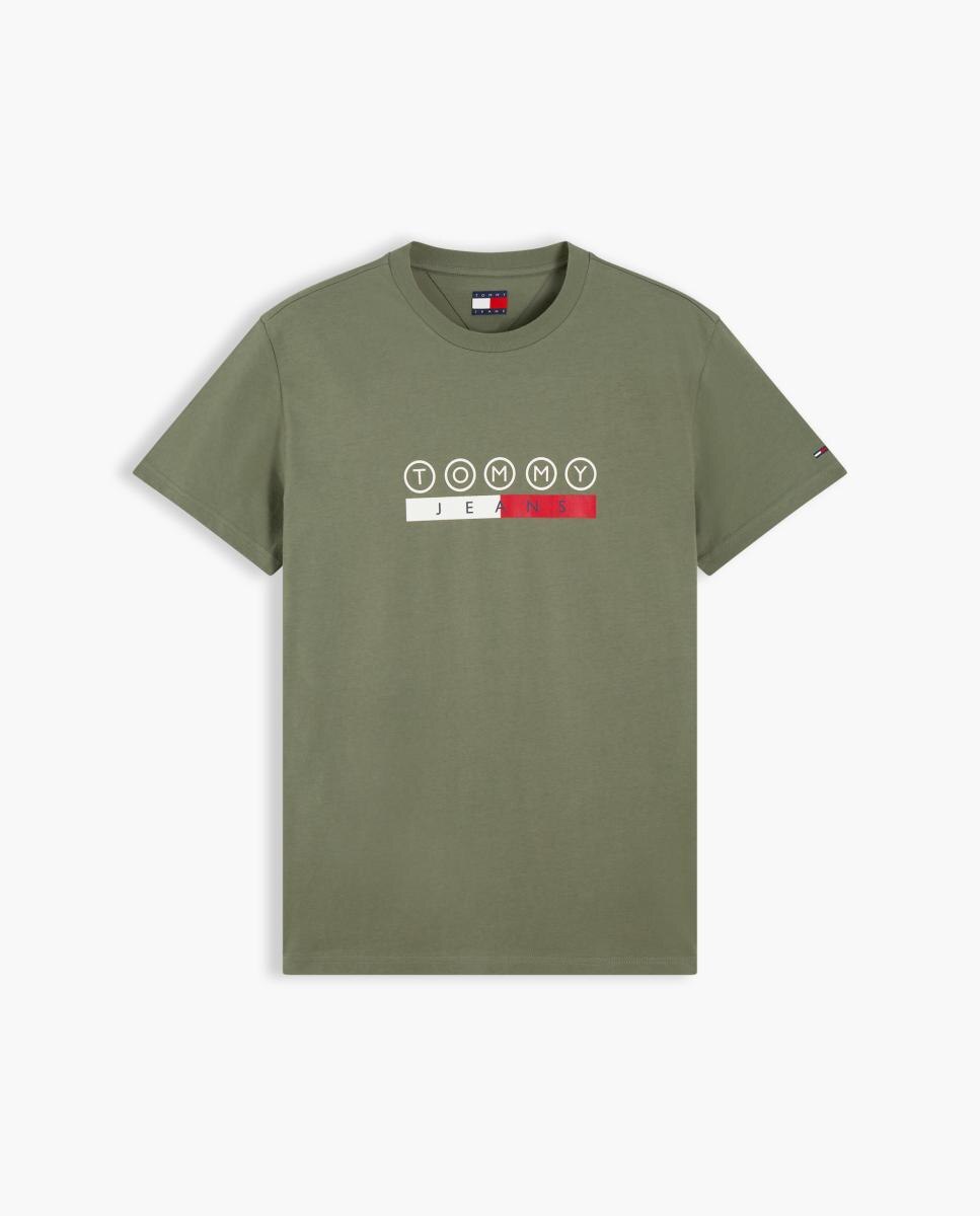 T-shirt de Corte Regular DNA com Grafismo no Peito e nas Costas Verde-militar-4
