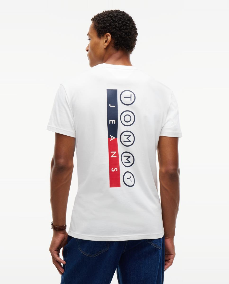 T-shirt de Corte Regular DNA com Grafismo no Peito e nas Costas Branco-2