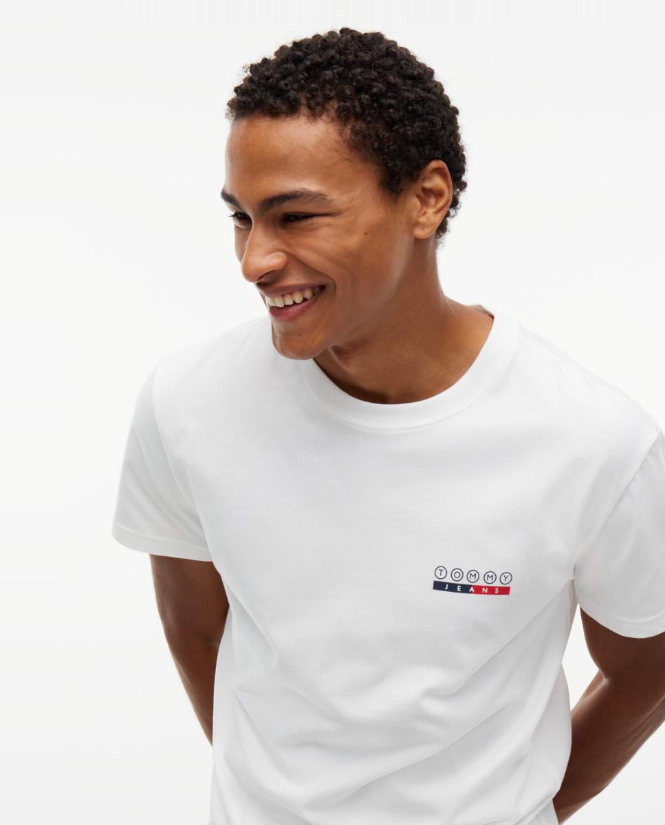 T-shirt de Corte Regular DNA com Grafismo no Peito e nas Costas Branco-4