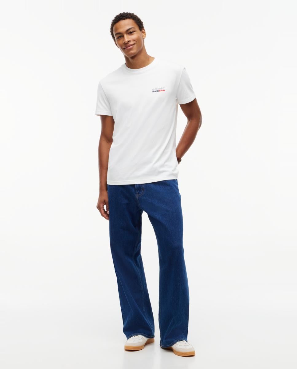 T-shirt de Corte Regular DNA com Grafismo no Peito e nas Costas Branco-7