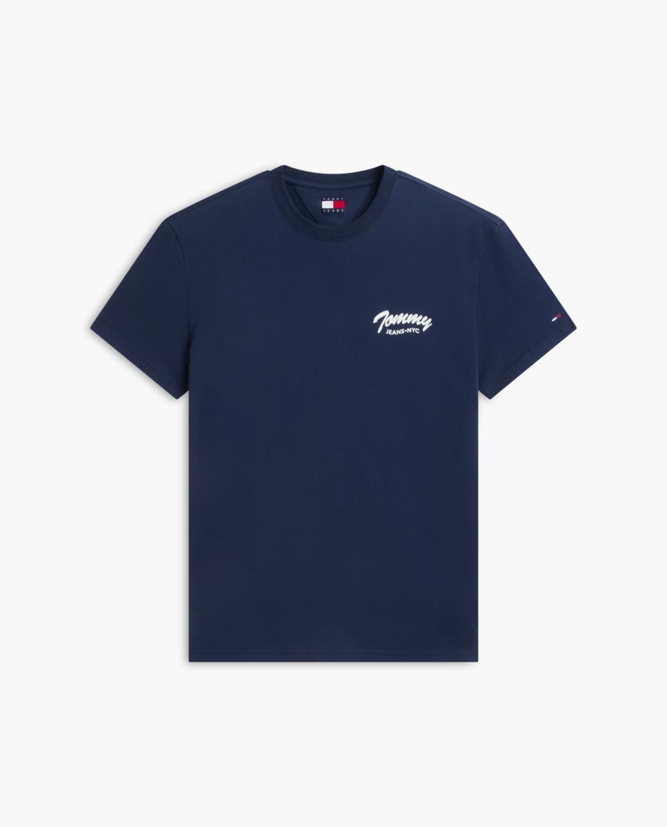 T-shirt Regular com Logótipo no Peito. Azul-marinho-4
