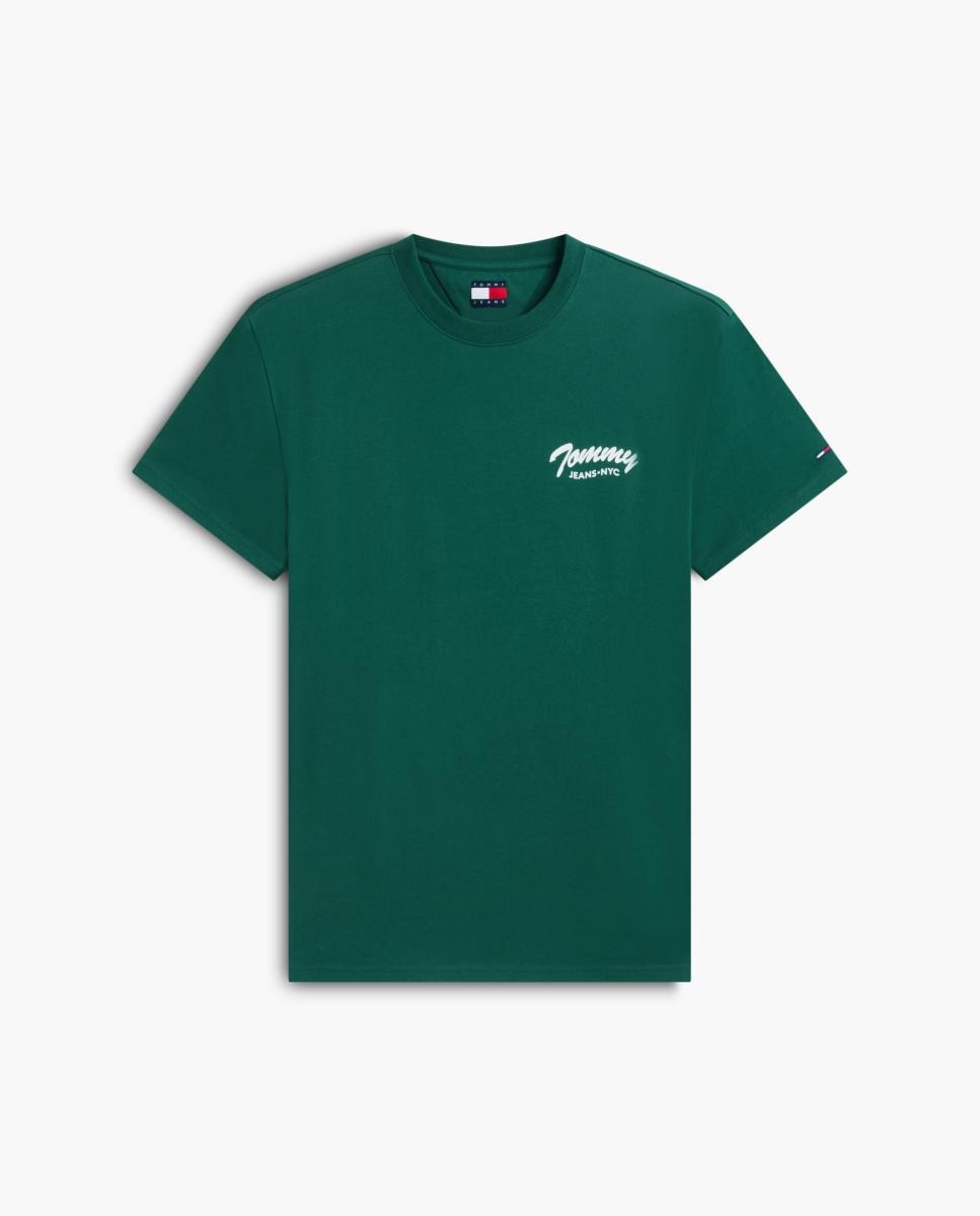 T-shirt Regular com Logótipo no Peito Verde-escuro-4