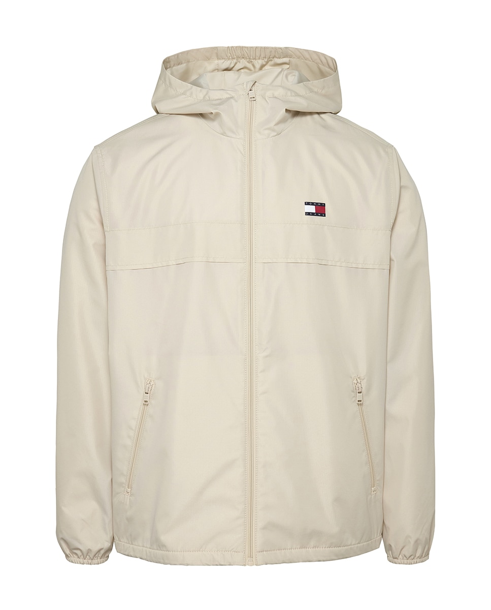 Corta-Vento Relaxed Fit com Capuz Creme-4