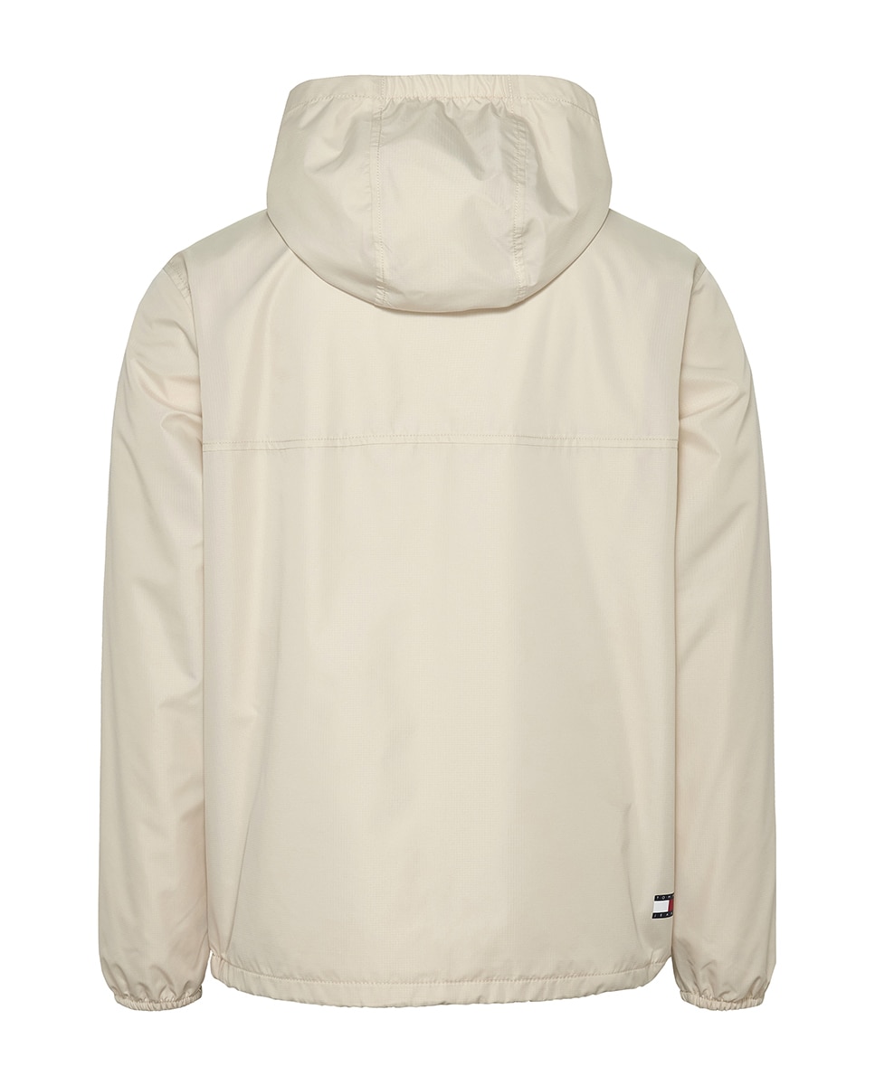 Corta-Vento Relaxed Fit com Capuz Creme-5