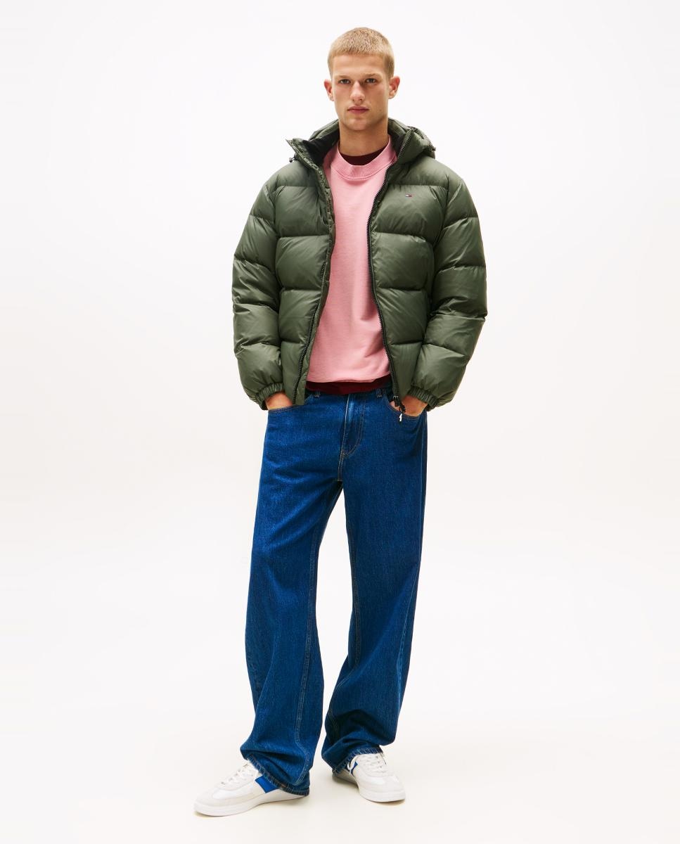 Blusão acolchoado de homem com capuz Verde-escuro-1
