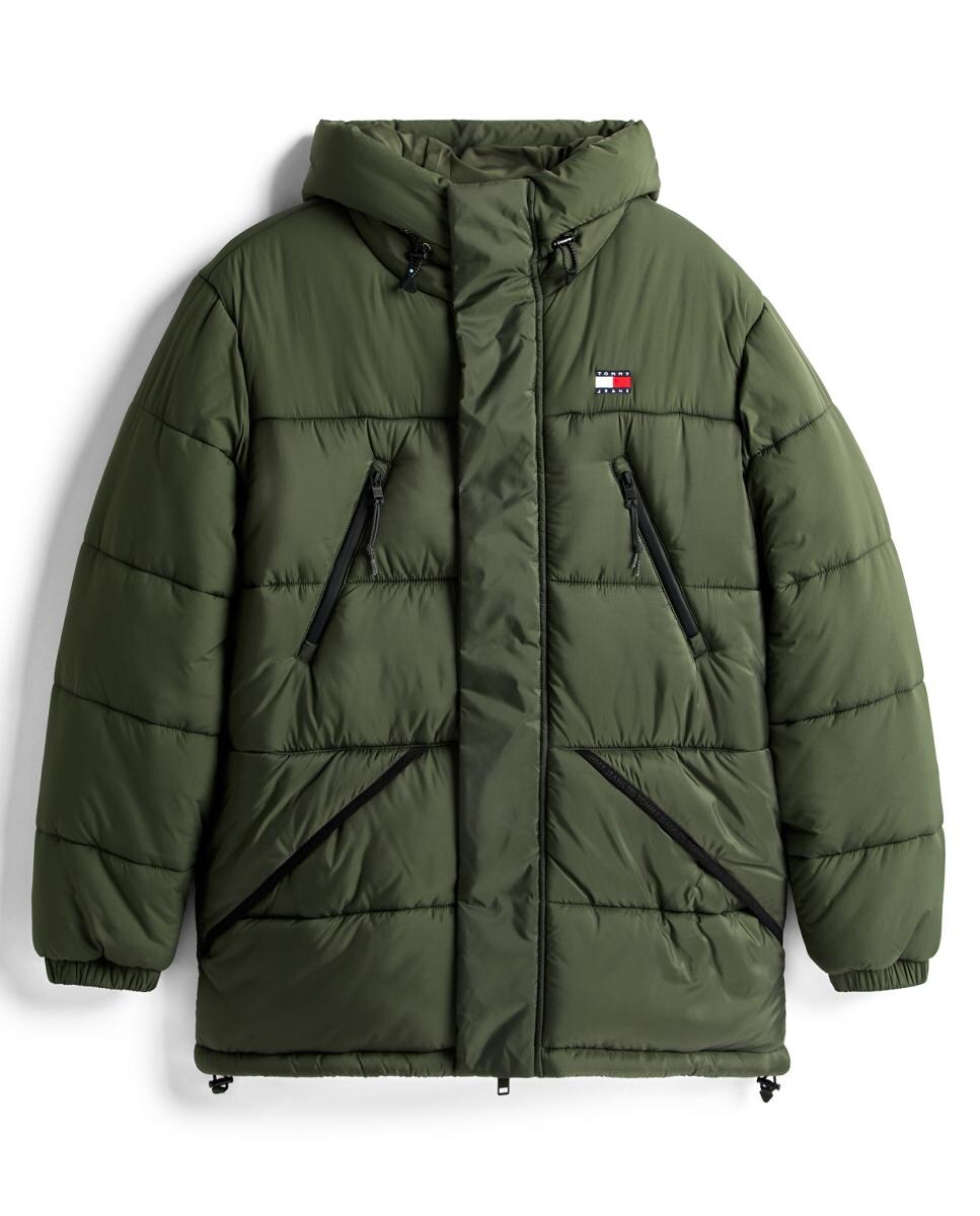 Parka Acolchoada com Capuz Verde-escuro-5