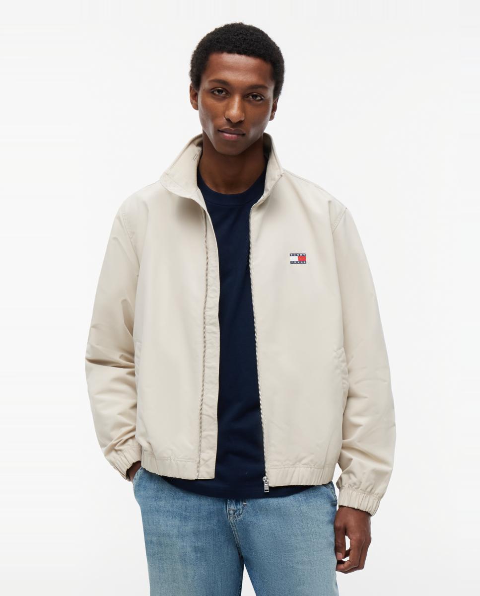 Tommy Jeans - Chaqueta de hombre con cierre de cremallera, cuello alto y logotipo en el pecho.