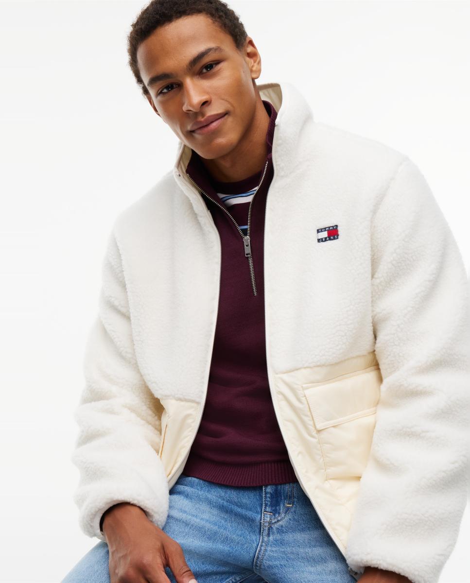 Chaqueta TJM Essential Mix Teddy de Tommy Jeans - Crema Crema-3