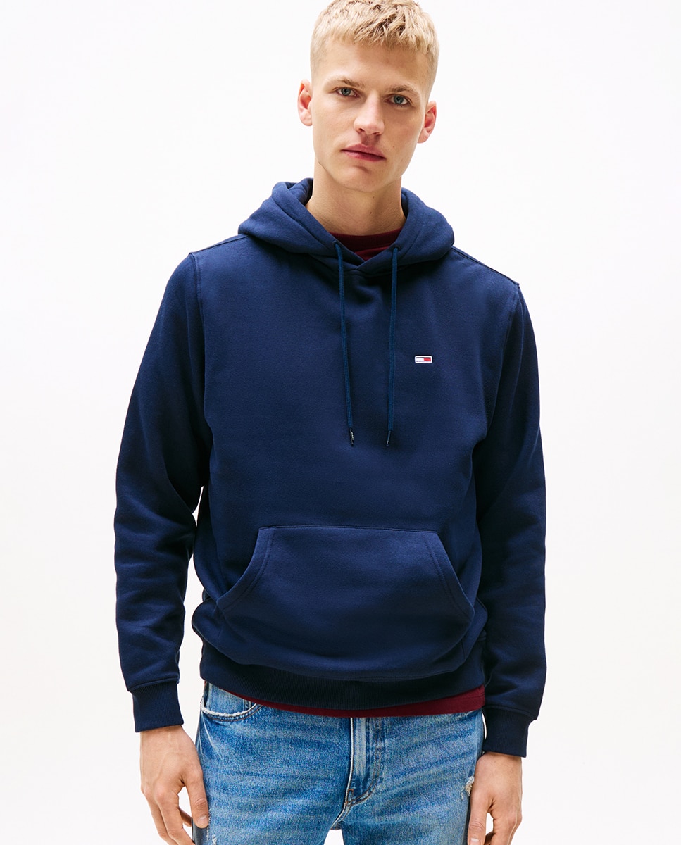 Tommy Jeans - Sudadera de hombre con capucha y logo bandera.