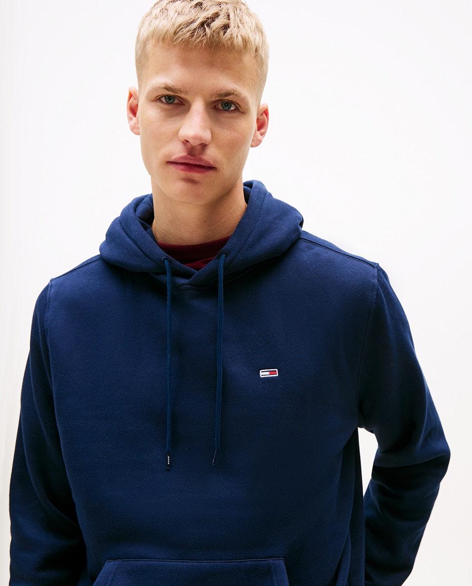 Sweatshirt com Capuz e Logótipo de Bandeira Azul-marinho-3