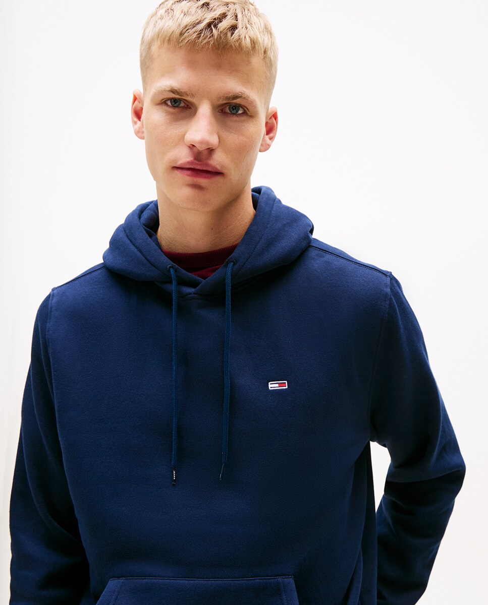 Sweatshirt com Capuz e Logótipo de Bandeira Azul-marinho-3