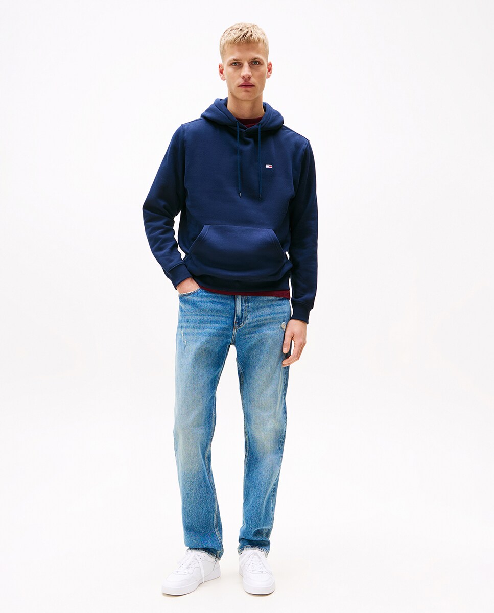 Sweatshirt com Capuz e Logótipo de Bandeira Azul-marinho-6