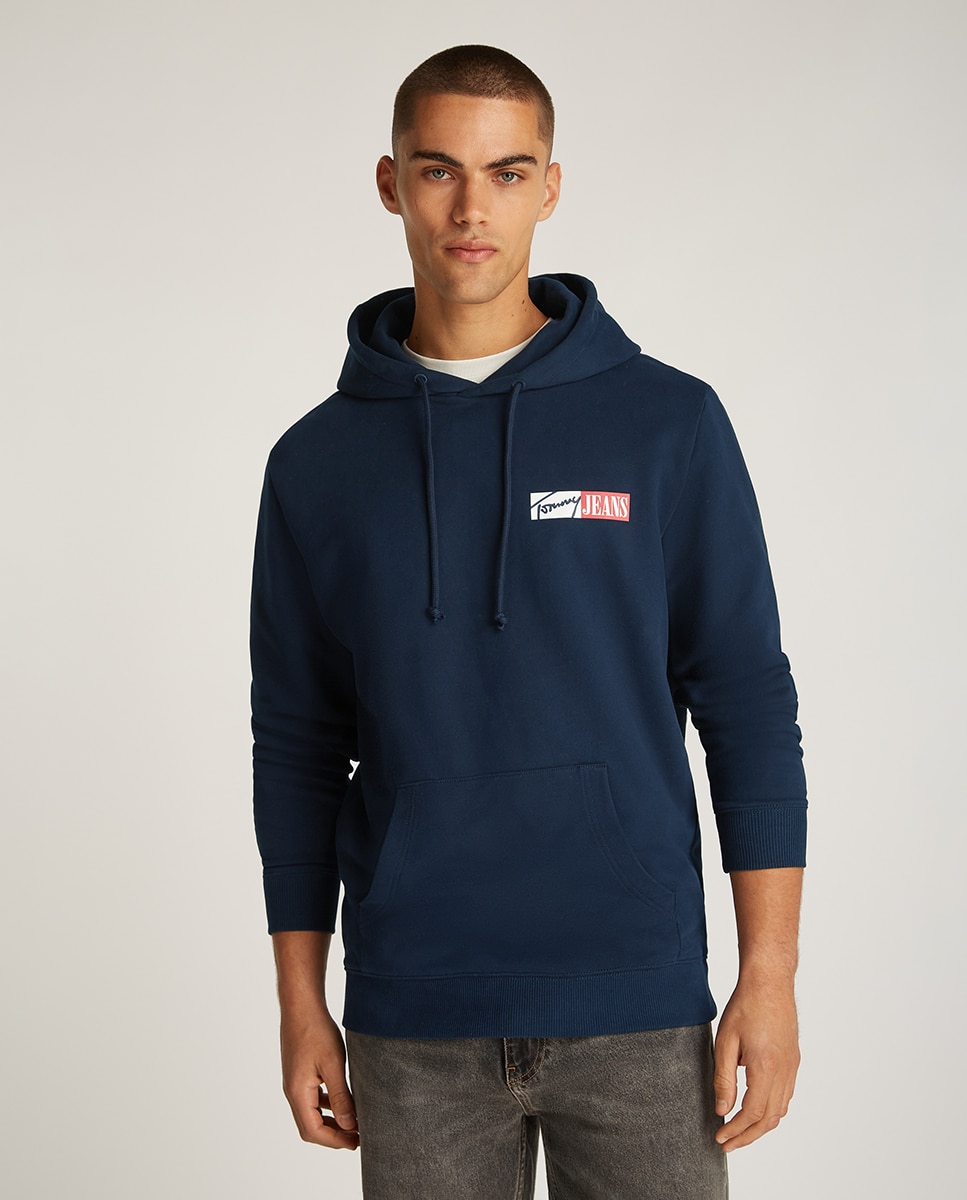 Sweatshirt regular fit com capuz Azul-marinho-1
