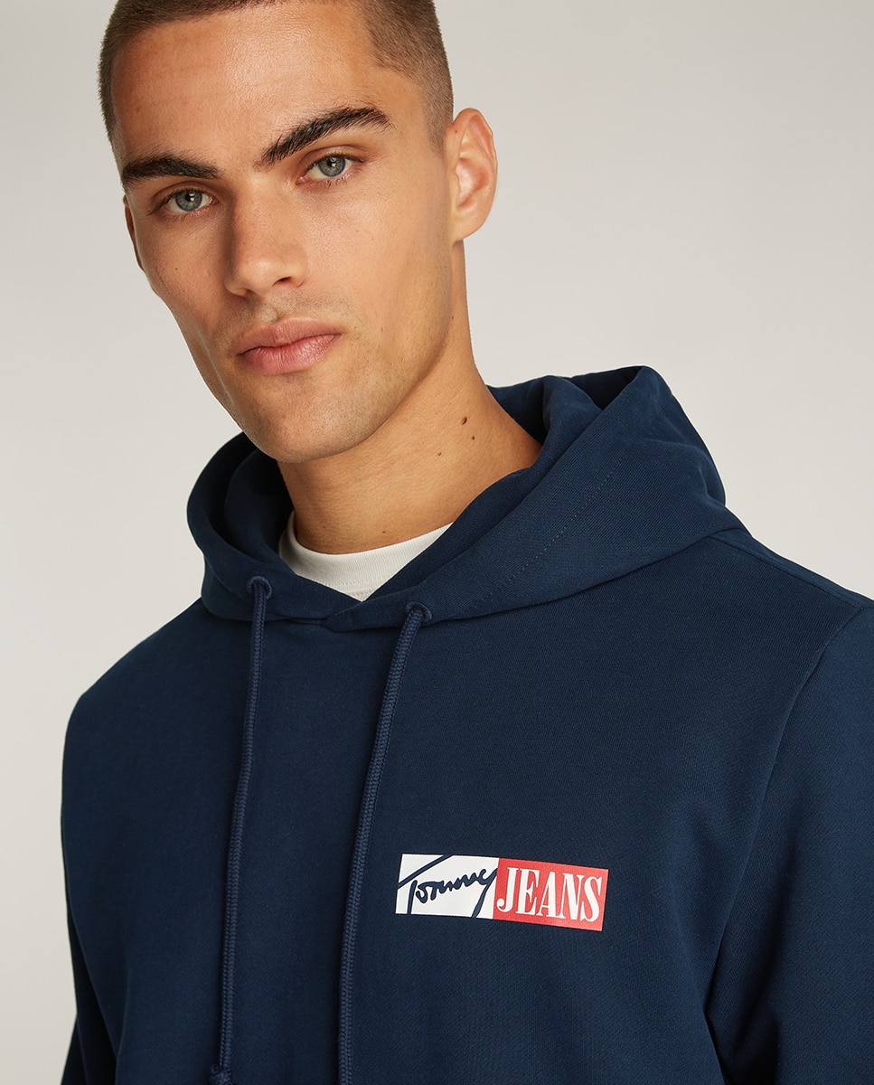 Sweatshirt regular fit com capuz Azul-marinho-3