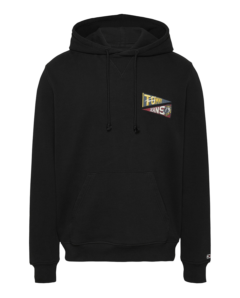 Sweatshirt com Capuz e Costas Estampadas Preto-4