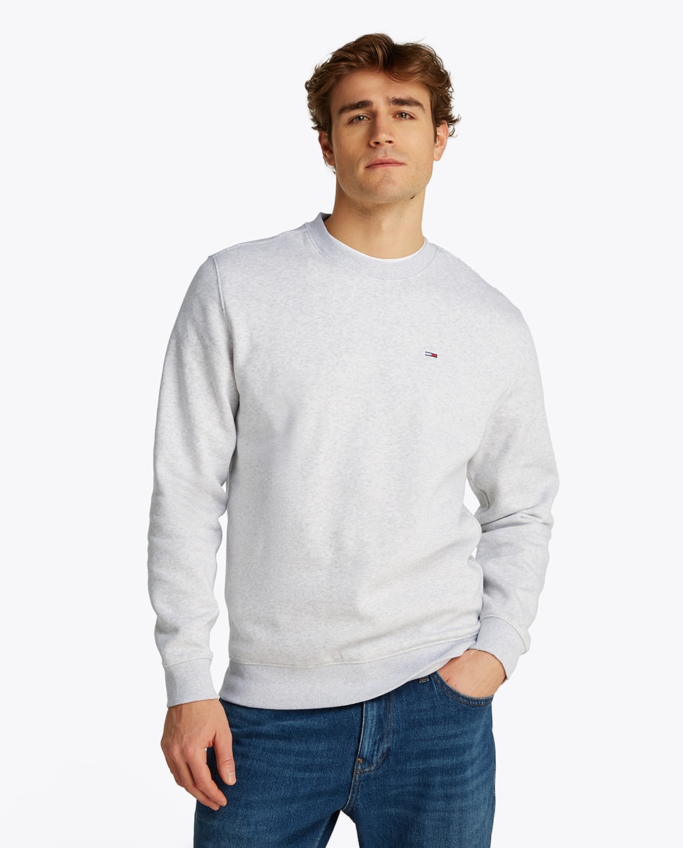 Sweatshirt Regular Fit com Decote Redondo Cinzento-1