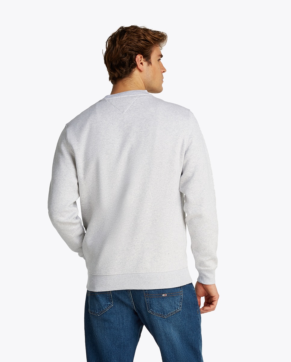 Sweatshirt Regular Fit com Decote Redondo Cinzento-2