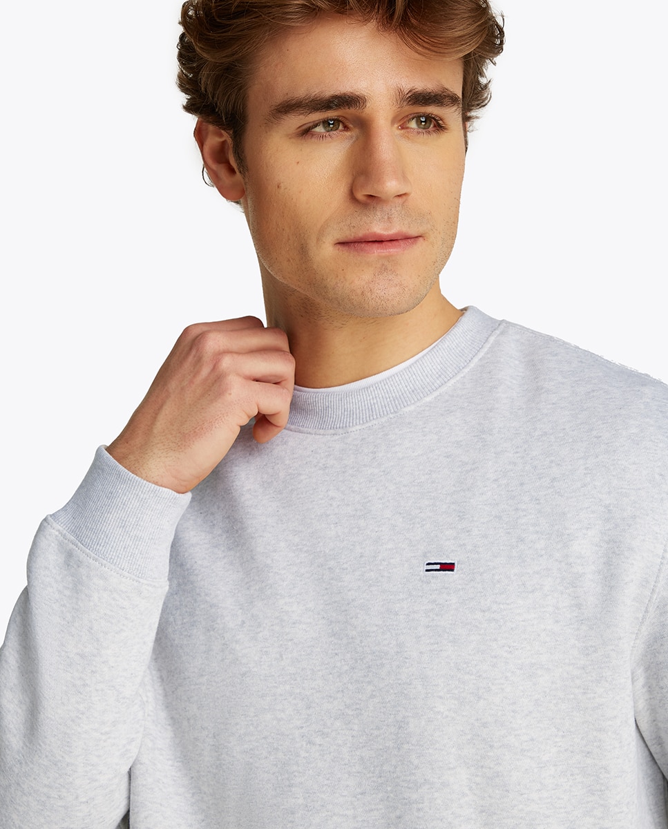 Sweatshirt Regular Fit com Decote Redondo Cinzento-3