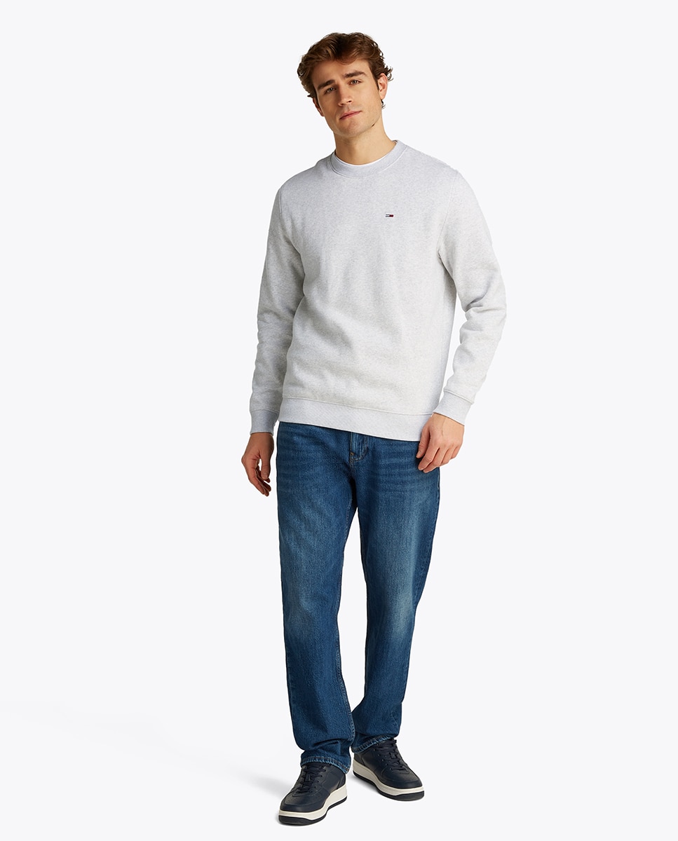 Sweatshirt Regular Fit com Decote Redondo Cinzento-7