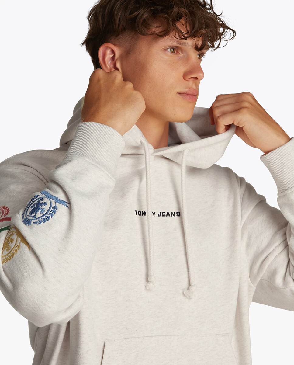 Sweatshirt Relaxed Fit com Capuz Cinzento-claro-3