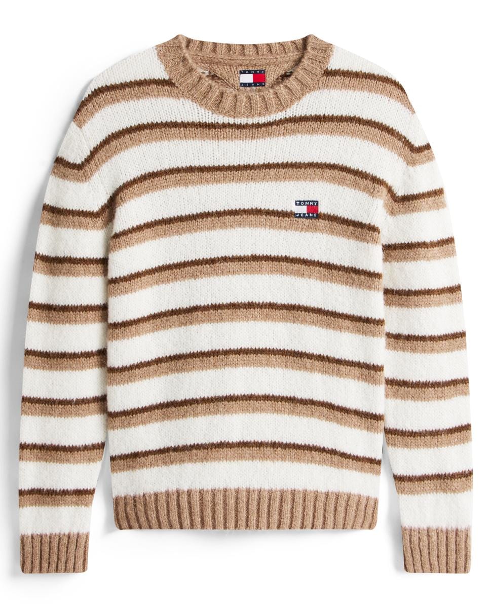 Camisola de Malha Regular Fit com Gola Redonda Camel-4