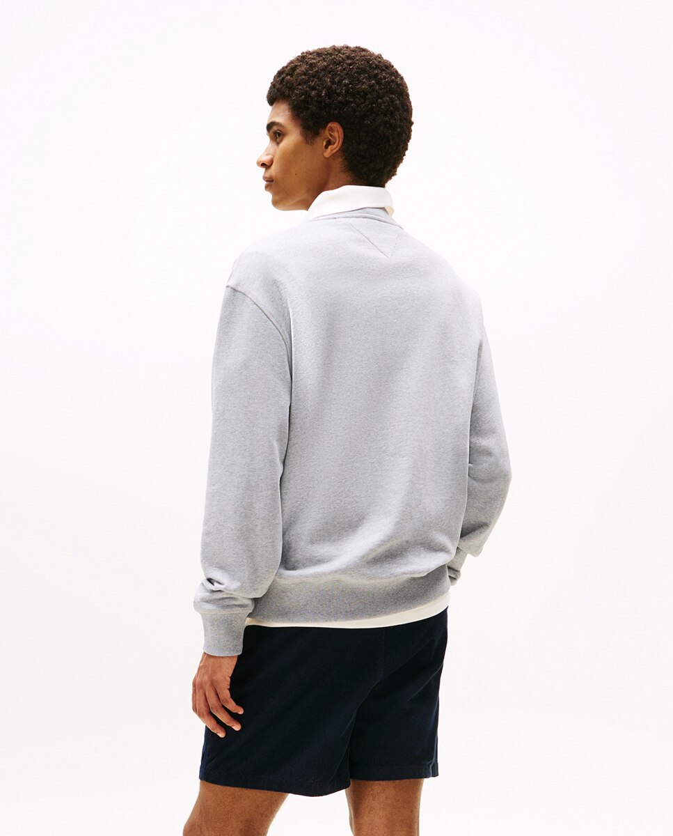 Sweatshirt Regular Fit com Gola Redonda Cinzento-2